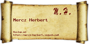 Mercz Herbert névjegykártya
